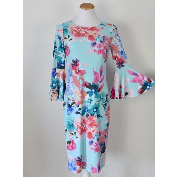 Calvin Klein Dresses & Skirts - Calvin Klein Floral Bell Sleeve Sheath Dress - 4